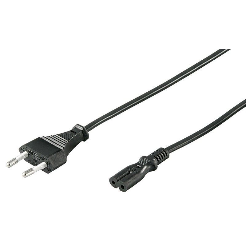 Cable de alimentación con enchufe europeo a C7, 5 m, negro