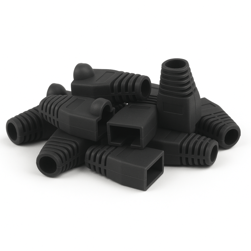 DANICOM Pasacables RJ45 Negro - 10 piezas
