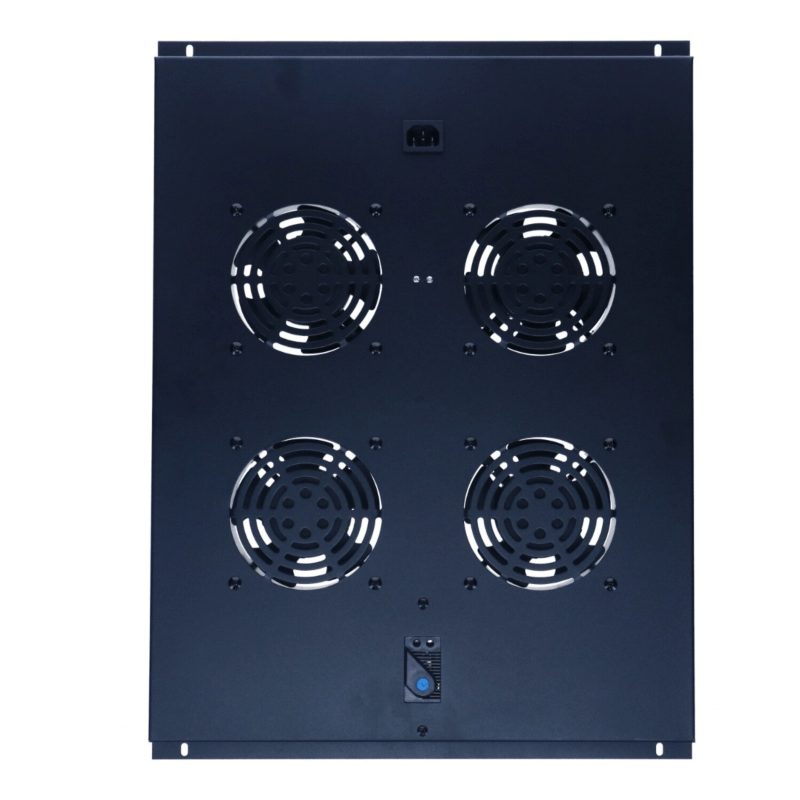 Paquete de ventiladores con 4 ventiladores y termostato adecuado para armarios de servidores de pie con una profundidad de 800 mm