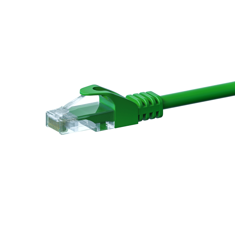 Cable de conexión UTP CAT5e de 2 m, color verde - 100 % cobre