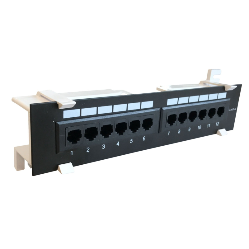 Panel de conexión UTP CAT6a para montaje en pared - 12 puertos