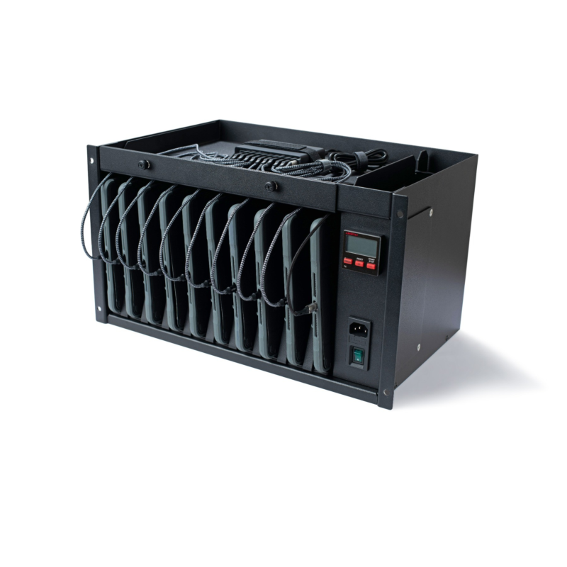 Gabinete para portátil 6U de 19" con cajón Scalergy-Tab para 10 portátiles de hasta 11".