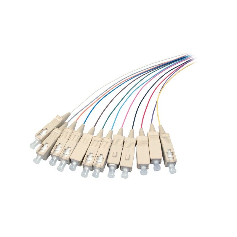 Juego de 12 piezas de latiguillos de fibra de vidrio OS2 de colores para SC/APC