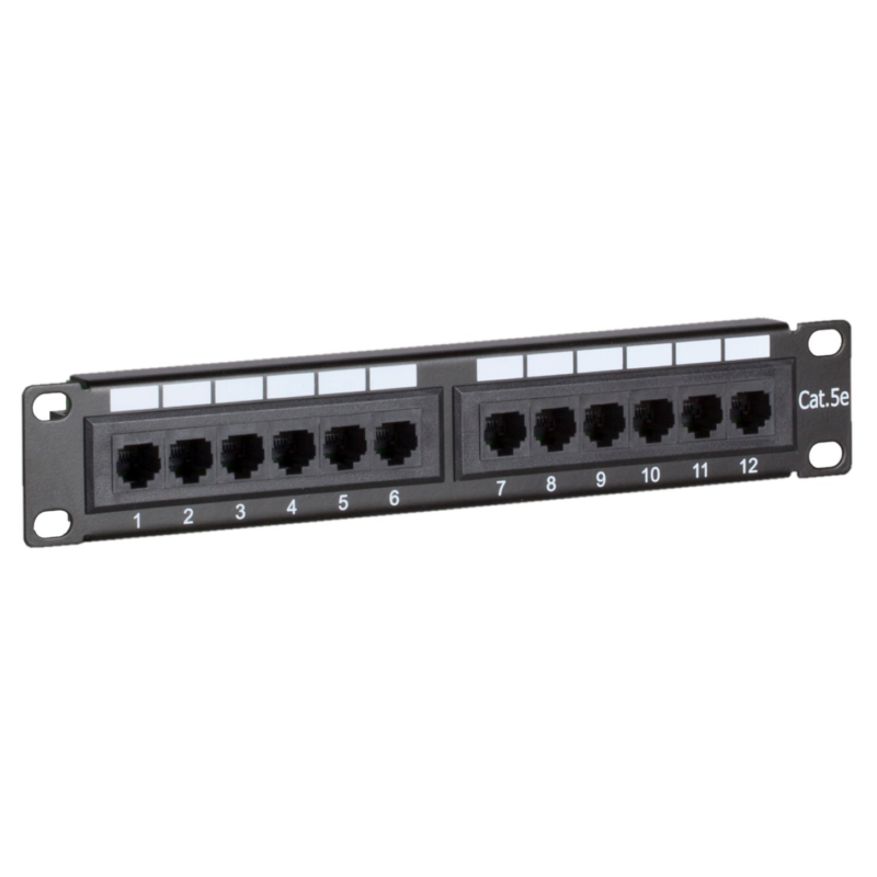 Panel de conexión UTP CAT5e de 10 pulgadas - 12 puertos