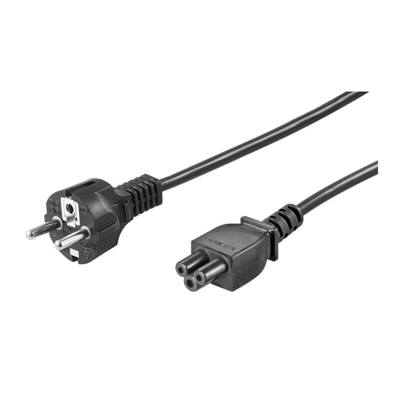 Cable de alimentación Schuko a C5 de 1,80 m, color negro