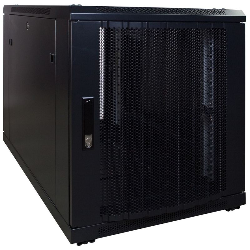 Armario para miniservidor de 12U con puerta perforada de 600x1000x720 mm (ancho x profundidad x alto)