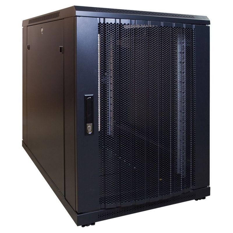 Armario para miniservidor de 15U con puerta perforada de 600x1000x860 mm (ancho x profundidad x alto)