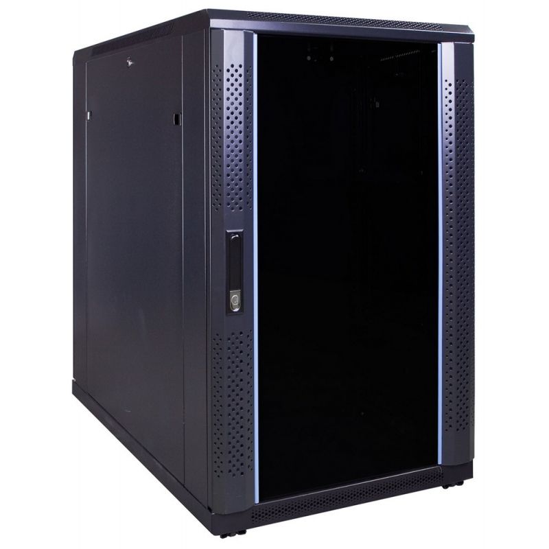 Armario para servidores de 18U con puerta de cristal de 600x1000x1000 mm (ancho x profundidad x alto)
