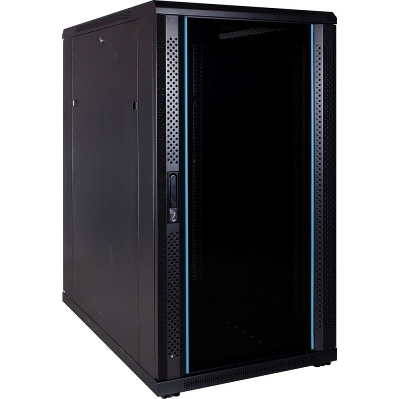 Armario para servidores de 22U con puerta de cristal de 600x1000x1200 mm (ancho x profundidad x alto)