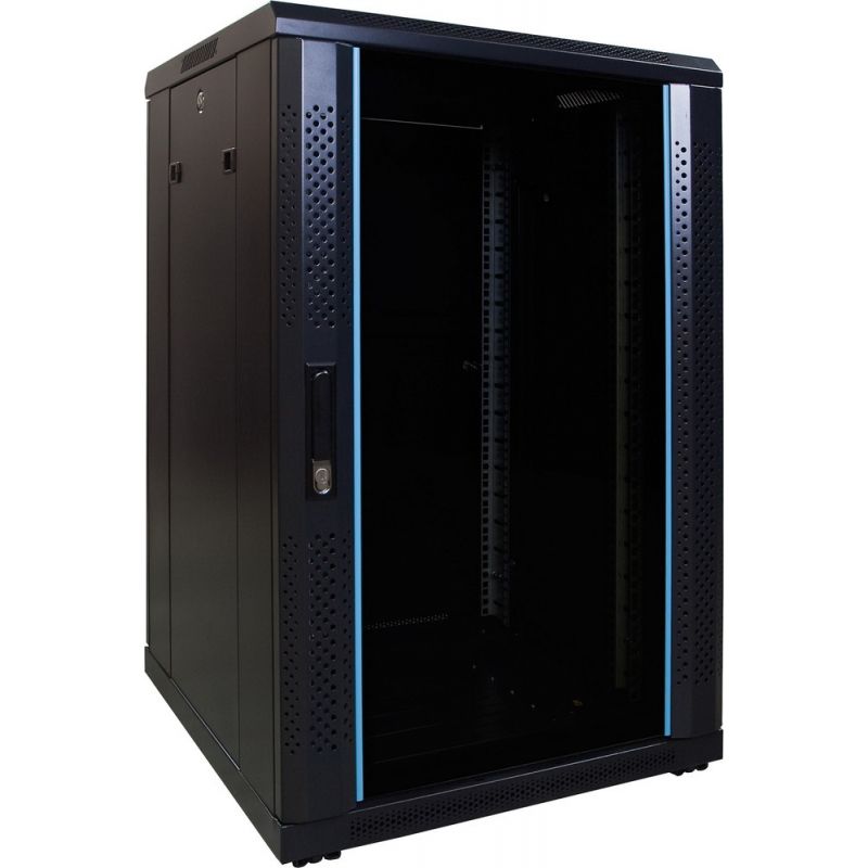 Armario para servidores de 18U con puerta de cristal de 600x600x1000 mm (ancho x profundidad x alto)