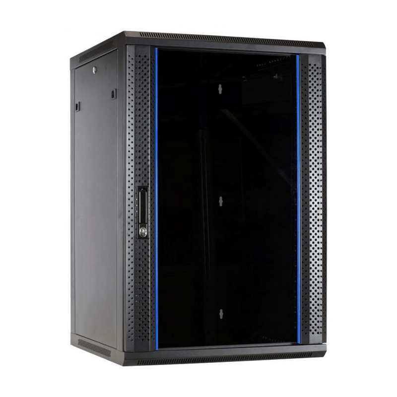 Armario de pared de 27U con puerta de cristal de 600x600x1300 mm (ancho x profundidad x alto)