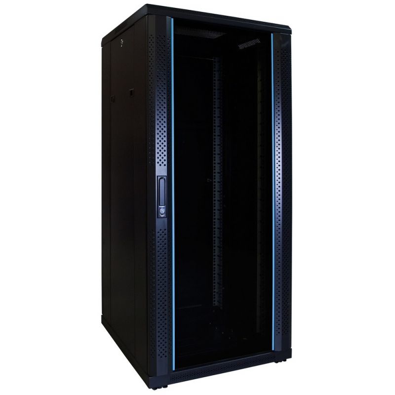 Armario para servidores de 27U con puerta de cristal de 600x600x1400 mm (ancho x profundidad x alto)