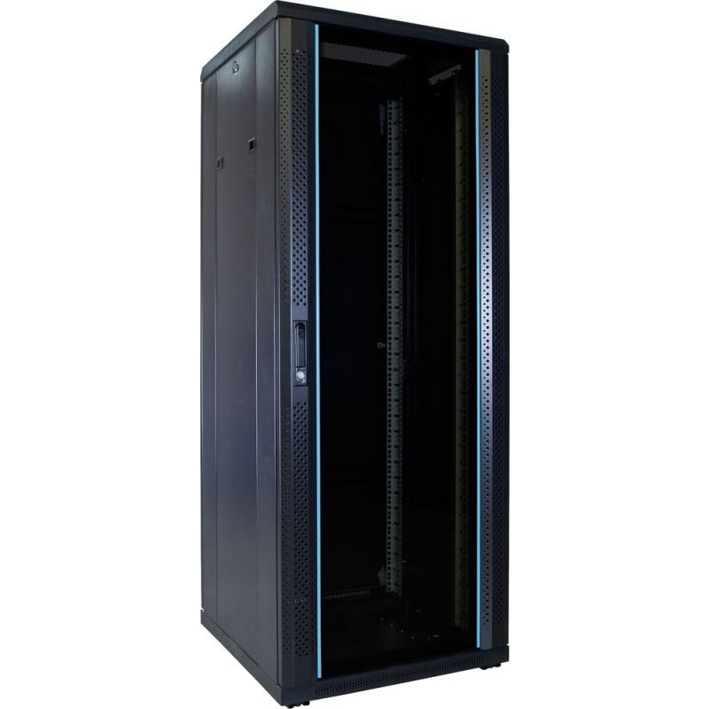 Armario para servidores de 32U con puerta de cristal de 600x600x1600 mm (ancho x profundidad x alto)
