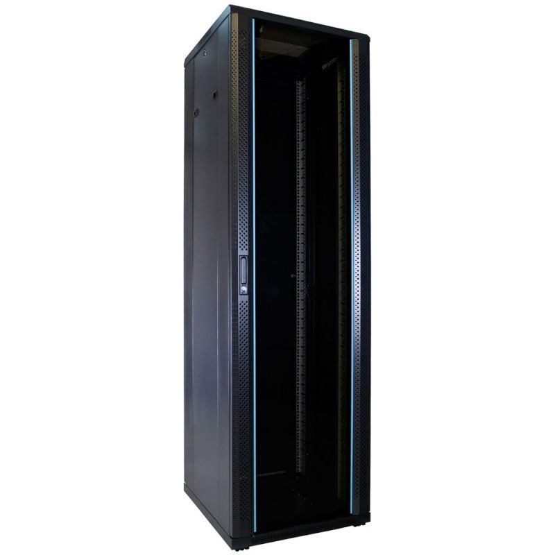 Armario para servidores de 42U con puerta de cristal de 600x600x2000 mm (ancho x profundidad x alto)