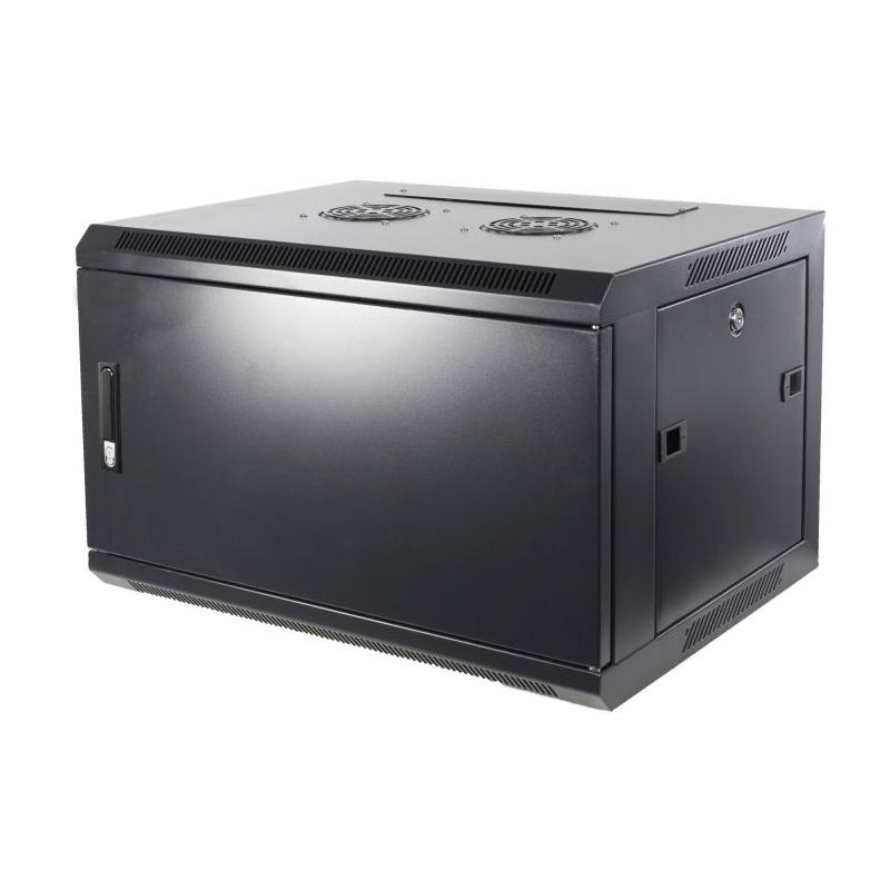 Armario de pared 6U con puerta metálica 600x450x368 mm (Ancho x Profundidad x Alto)