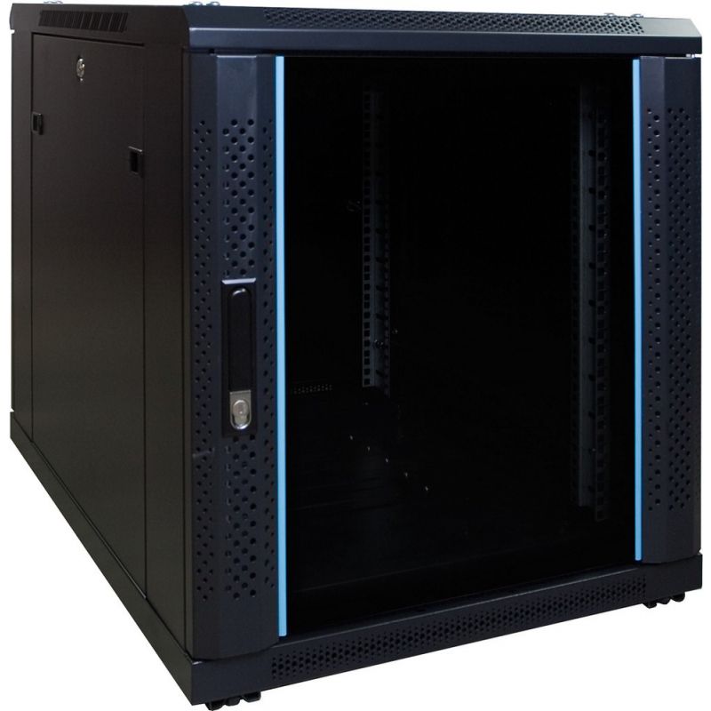 Armario para miniservidor de 12U con puerta de cristal, 600x800x720 mm (ancho x profundidad x alto).