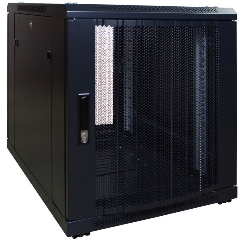 Armario para miniservidor de 12U con puerta perforada de 600x800x720 mm (ancho x profundidad x alto)