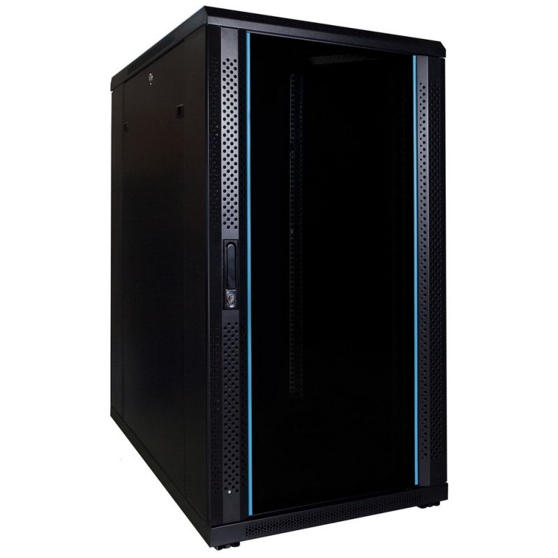 Armario para servidores de 22U con puerta de cristal de 600x800x1200 mm (ancho x profundidad x alto)
