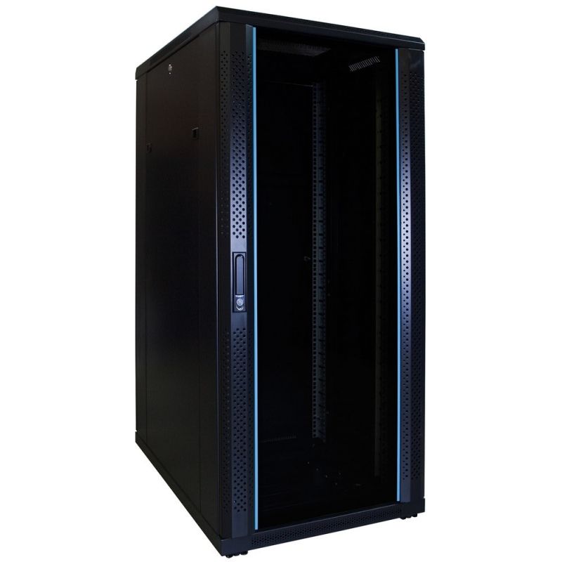 Armario para servidores de 27U con puerta de cristal, 600x800x1400 mm (ancho x profundidad x alto)