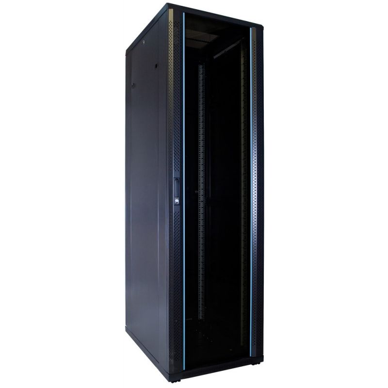Armario para servidores de 42U con puerta de cristal, 600x800x2000 mm (ancho x profundidad x alto).