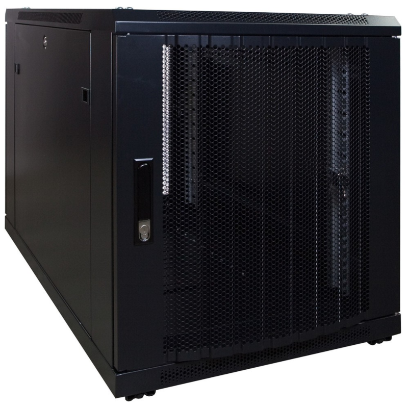 Armario para miniservidor de 12U con puerta perforada de 600x1200x720 mm (ancho x profundidad x alto)