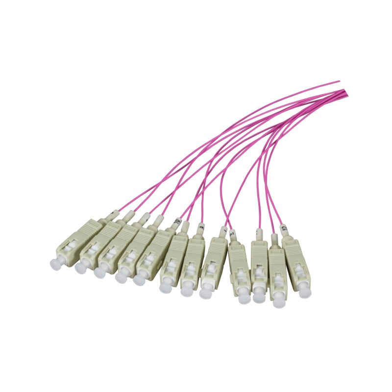Cable flexible de fibra de vidrio OM4 color púrpura SC - 12 piezas