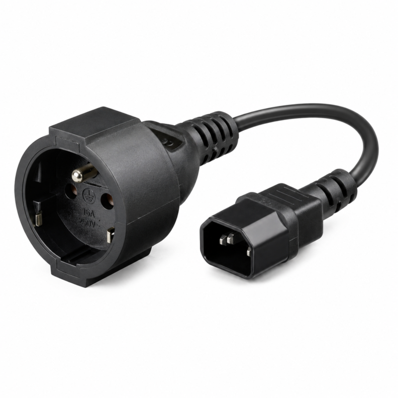 Cable de alimentación de corriente alterna enchufe a C14 Tipo E 0,15 m adaptador - Toma de tierra