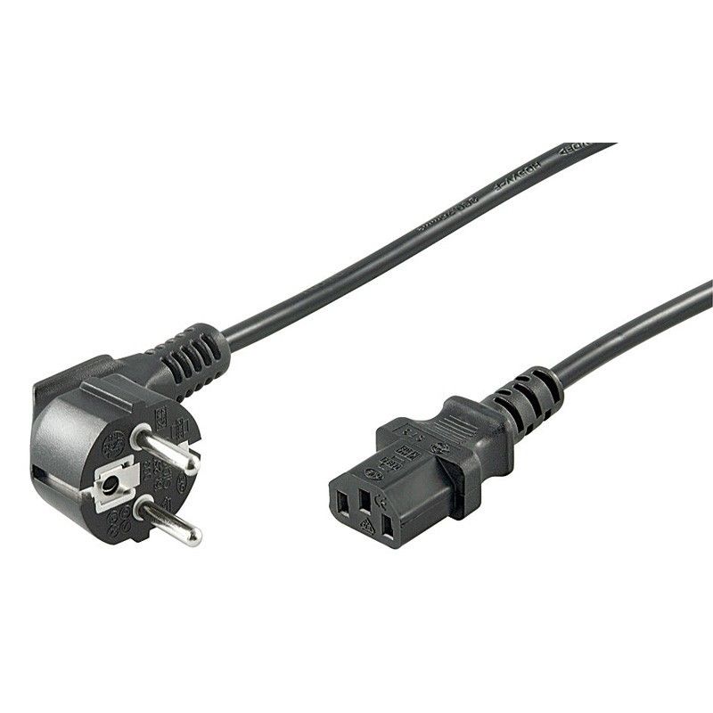 Cable de alimentación Schuko en ángulo a C13 de 1,50 m, negro