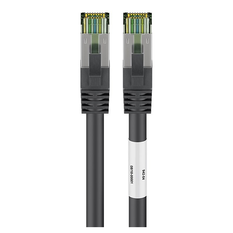 Cable de conexión Cat8 S/FTP (PIMF) de 1 m, color negro