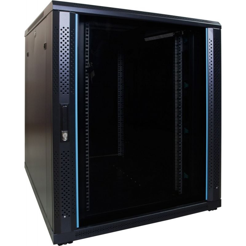 Armario para servidores de 18U con puerta de cristal de 800x1000x1000 mm (ancho x profundidad x alto)