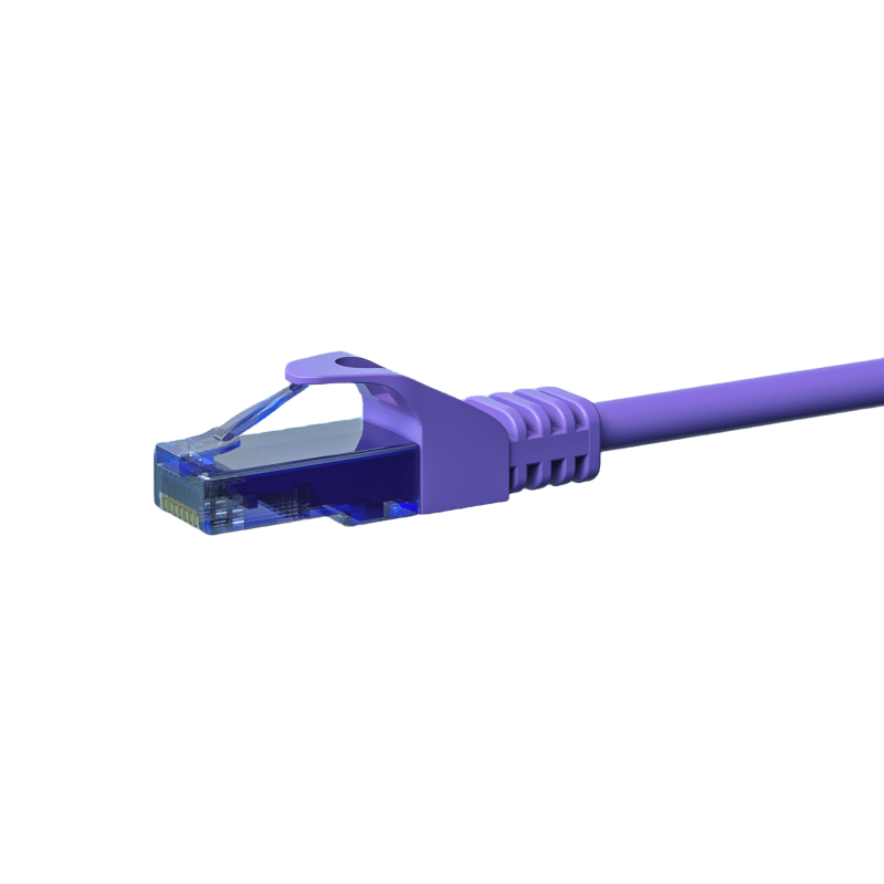 Cable de conexión UTP CAT6a de 2 m, color morado - 100 % cobre