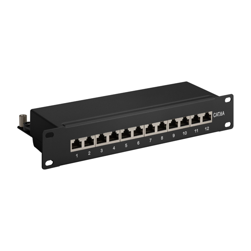 Panel de conexión CAT6a STP de 10 pulgadas - 12 puertos
