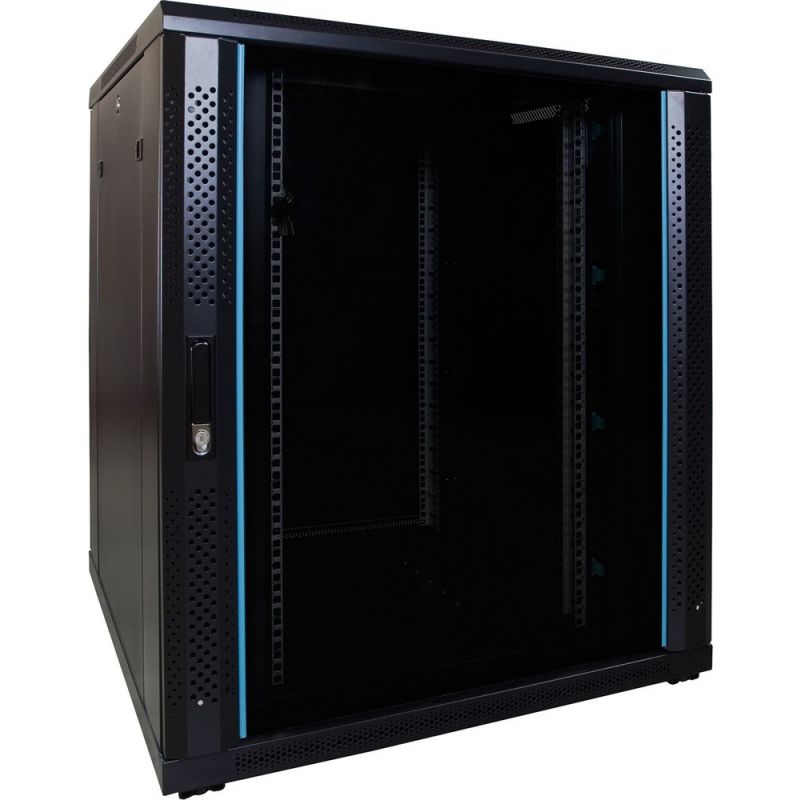 Armario para servidores de 18U con puerta de cristal de 800x800x1000 mm (ancho x profundidad x alto)
