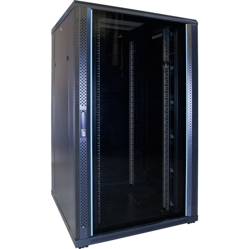 Armario para servidores de 27U con puerta de cristal de 800x800x1400 mm (ancho x profundidad x alto)