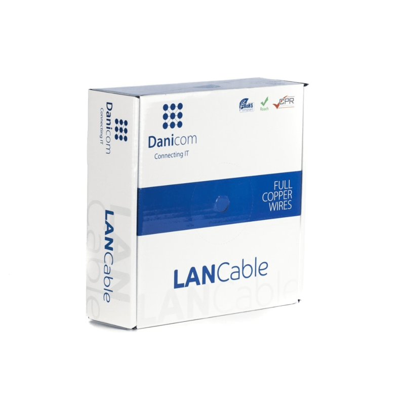 Cable rígido DANICOM CAT6A S/FTP de 50 m en rollo - LSZH (Dca)