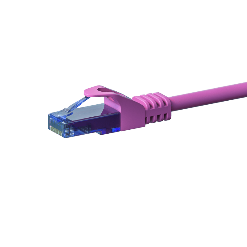 Cable de conexión UTP CAT6a de 2 m, color rosa - 100 % cobre