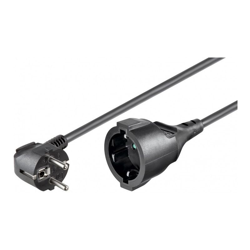 Cable de extensión Schuko de 10 m, color negro