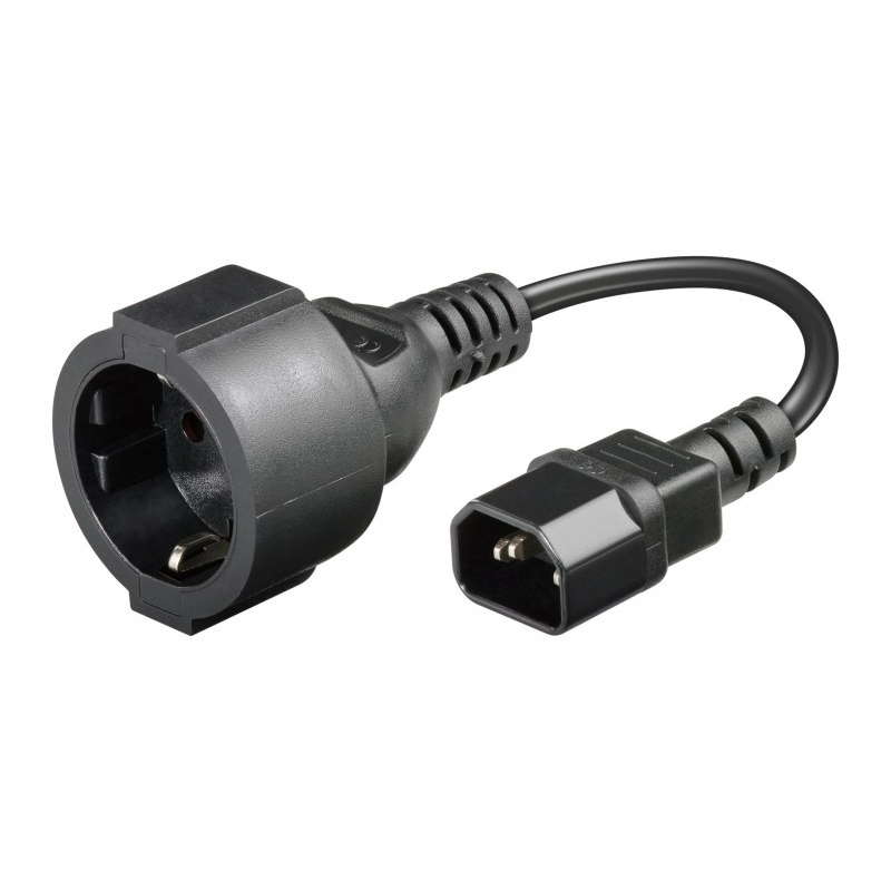 Cable de alimentación con enchufe CA a C14 de 0,15 m - adaptador