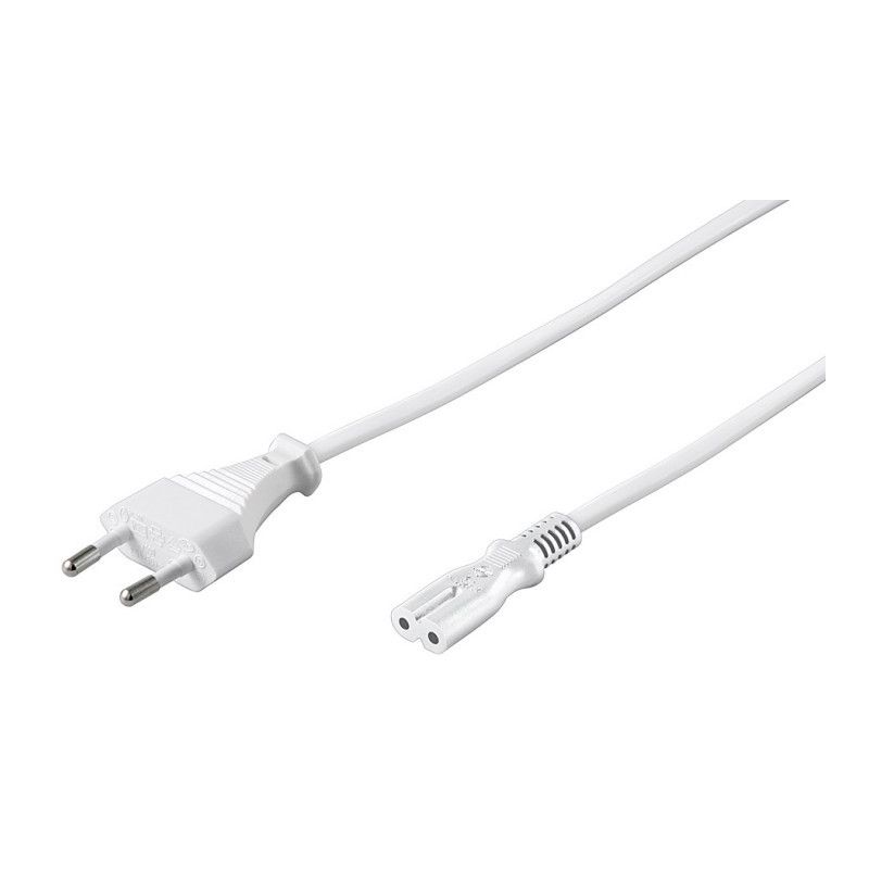 Cable de alimentación con enchufe europeo a C7, 5 m, blanco