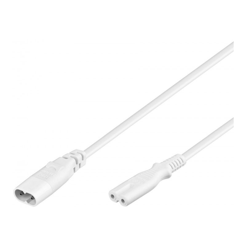 Cable de alimentación C7 a C8 de 2 m, blanco