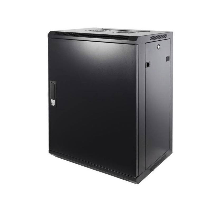 Armario de pared de 12U con puerta metálica de 600x600x635 mm (ancho x profundidad x alto)