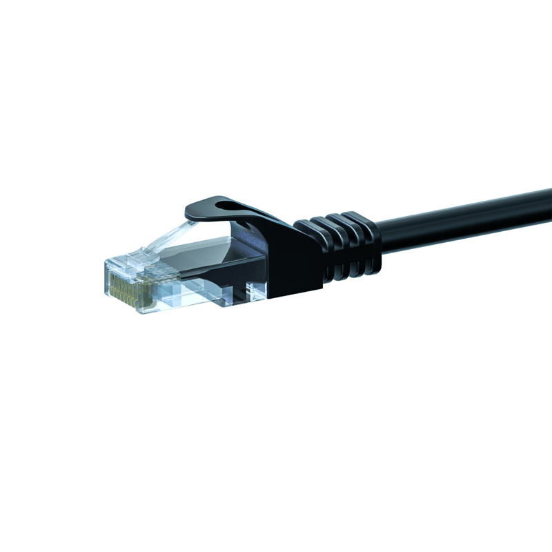 Cable de conexión UTP CAT5e de 30 m, color negro - 100 % cobre