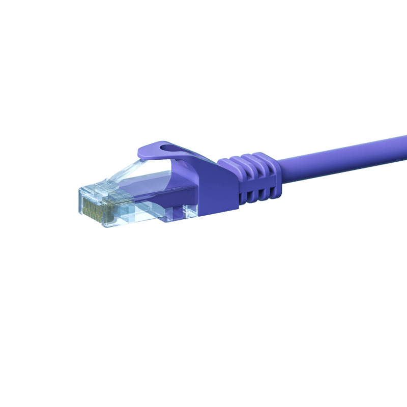 Cable de conexión UTP CAT5e de 50 m, color morado - 100 % cobre