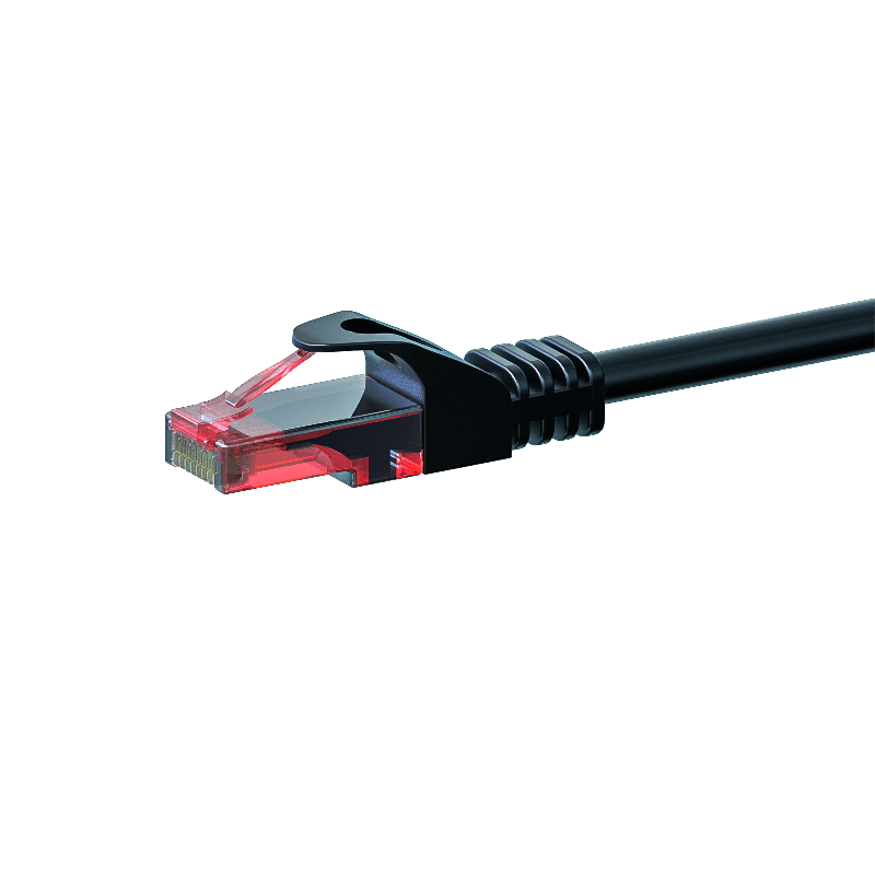 Cable de conexión UTP CAT6 de 0,50 m, negro - 100 % cobre