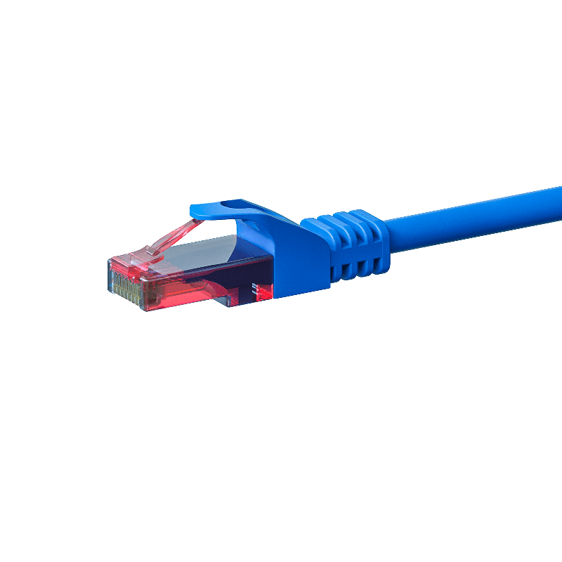 Cable de conexión UTP CAT6 de 0,25 m, azul - 100 % cobre