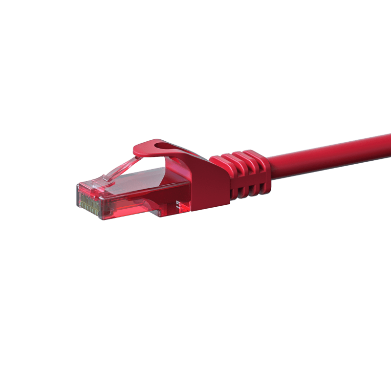 Cable de conexión UTP CAT6 de 0,25 m, color rojo - 100 % cobre