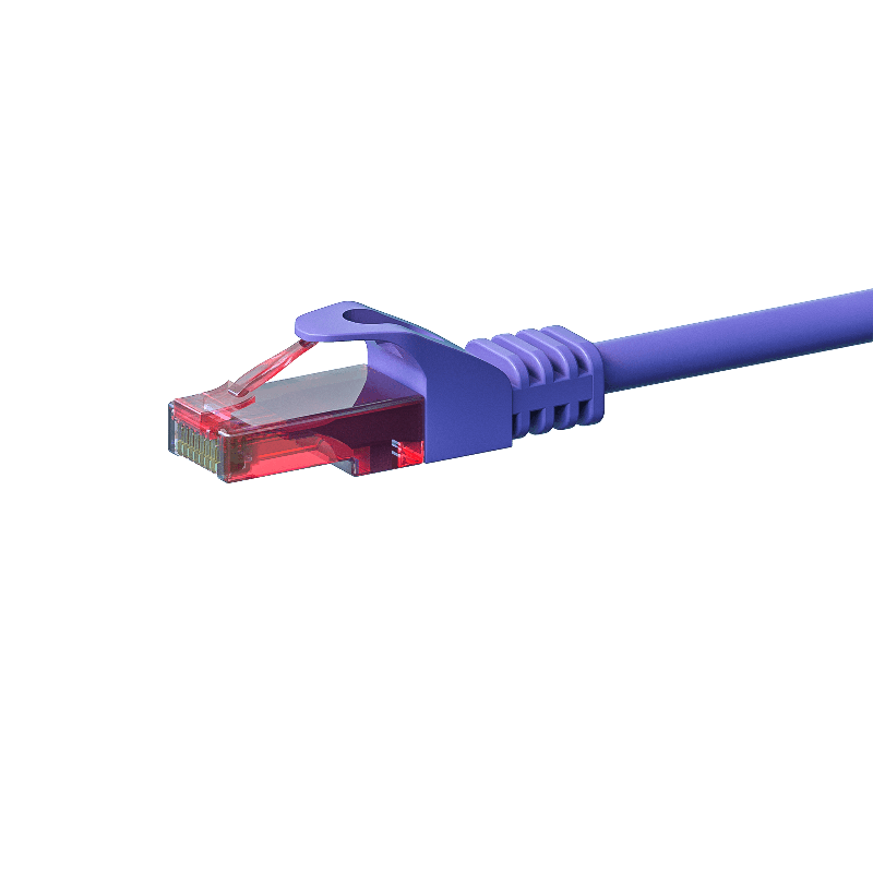 Cable de conexión UTP CAT6 de 0,50 m, color morado - 100 % cobre