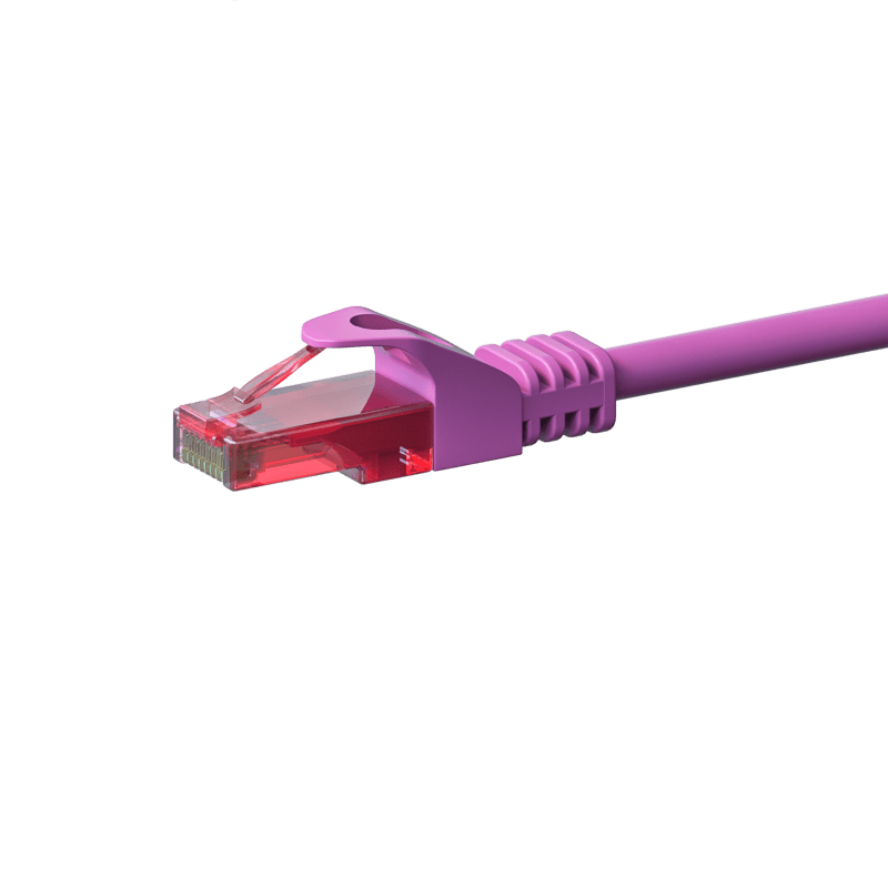 Cable de conexión UTP CAT6 de 10 m, color rosa - 100 % cobre
