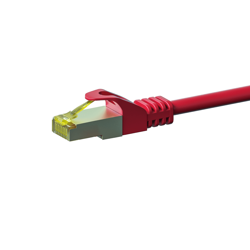 Cable de conexión Cat7 S/FTP (PIMF) de 0,25 m, color rojo