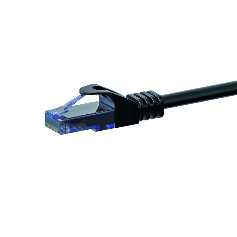 Cable de conexión UTP CAT6a de 0,15 m, negro - 100 % cobre